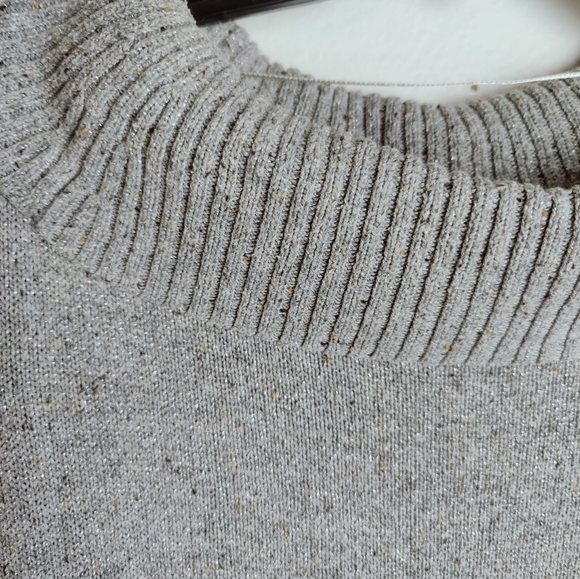 Charter Club Women's Silver Grey Cowl Neck Pullover Sweater 3/4 Sleeve, Sz L - Picture 3 of 8